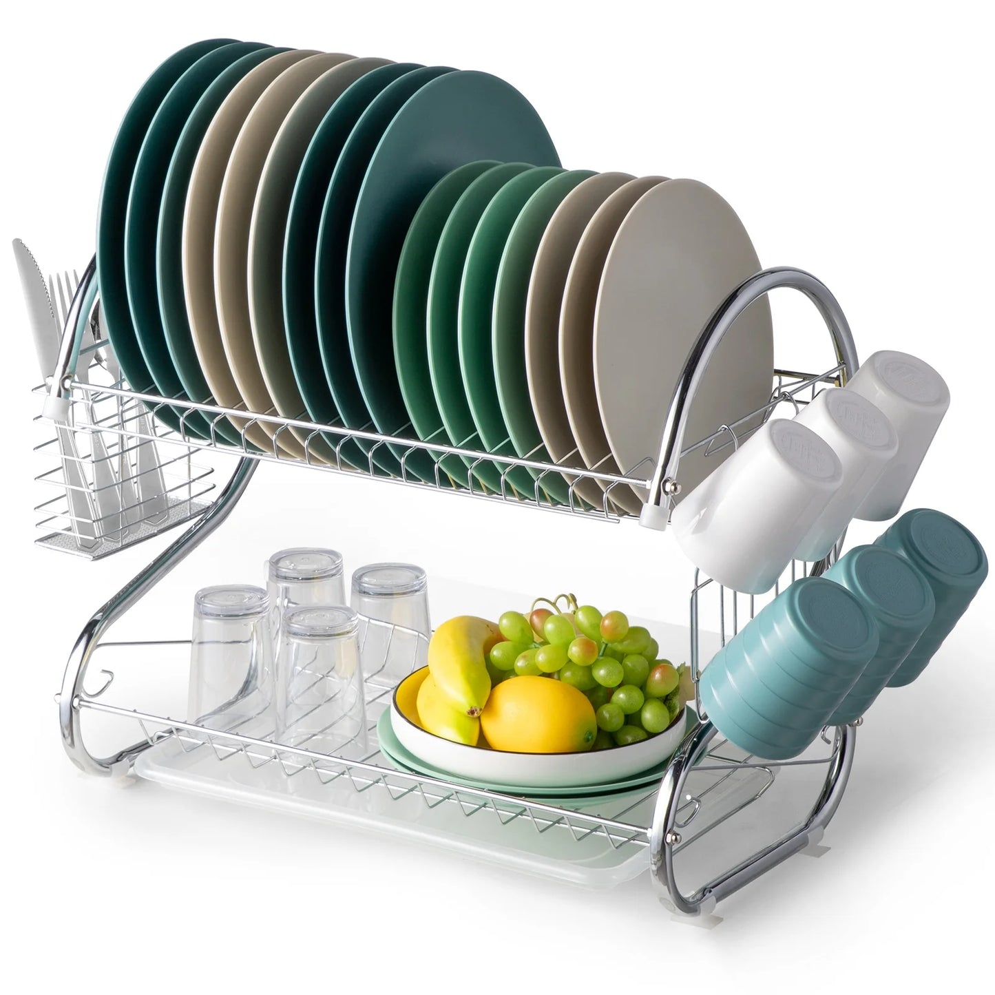 2-Tier Kitchen Dish and Bowl Drying Rack Set